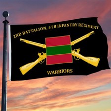 2nd Battalion 4th Infantry Regiment Warriors Flag 3x5Feet with Brass Grommets
