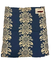 Pierre Deux French Country Fabric blue Reversible OOAK Piece 14”x16” Vintage