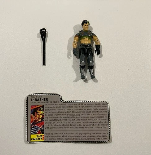 G.I.Joe 1986 Thrasher V1 100% Complete W/File Card Vintage Hasbro Action Figure