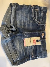 Levi's Girls Shorty Short Denim Shorts Adjustable Waist Blue Medium Wash Size 6X