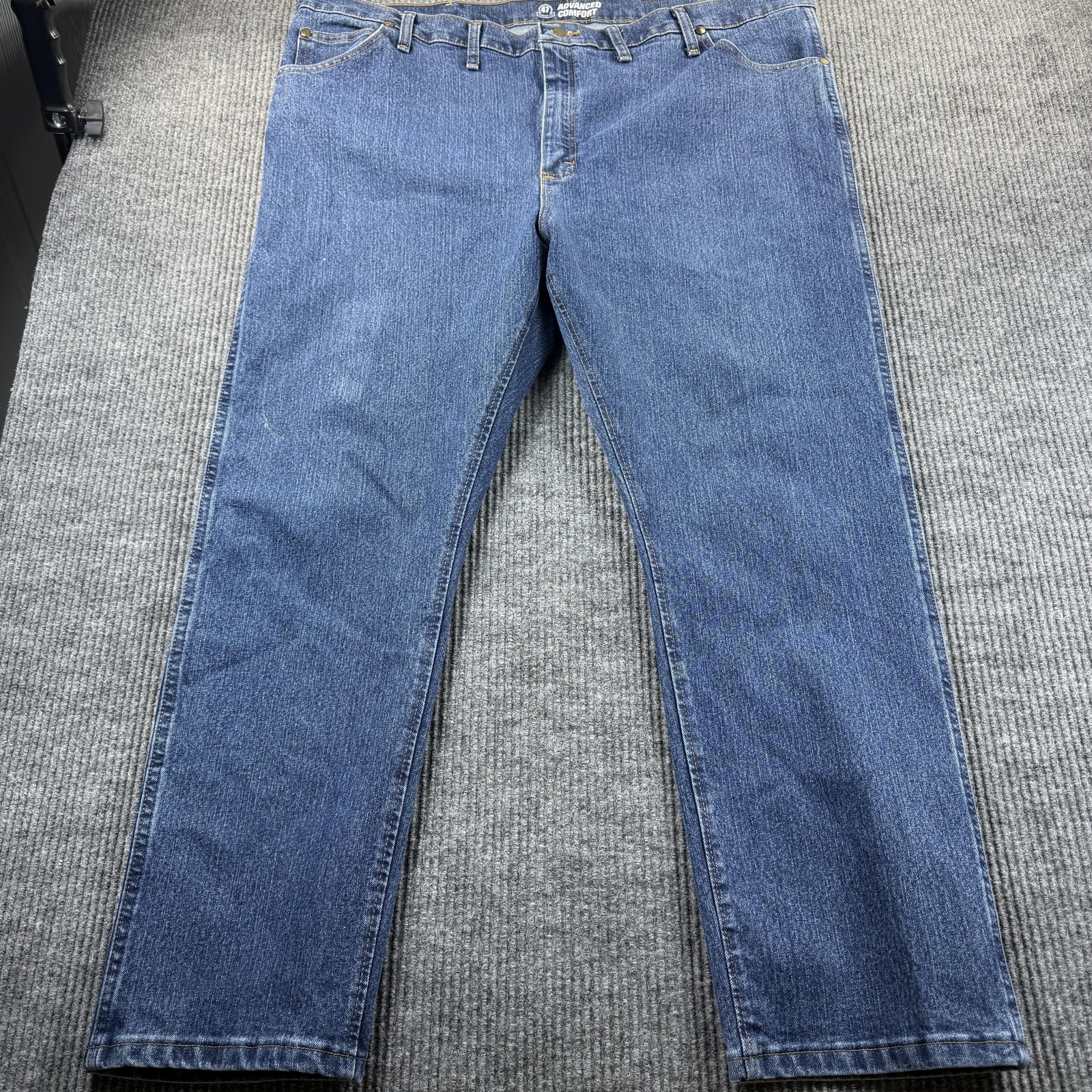 Mens 44x30 Blue Regular Straight Stretch Denim