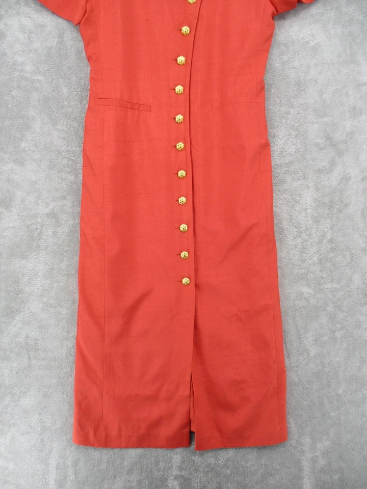 Vestido Vintage Cynthia Howie 6 Seda Kimono Maxi Botones Florales Cuello Mandarín Foto 4 de 4