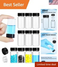 20ml Clear Small Glass Vials with Screw Caps, Small Vials for Essential Oil, ...