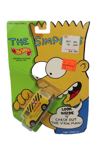 Vintage 1990 Hot Wheels Homer Simpson Nuclear Waste Van, New (MOC)