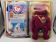 New 2000 McDonald's TY Beanie Babies Millennium The Bear Purple