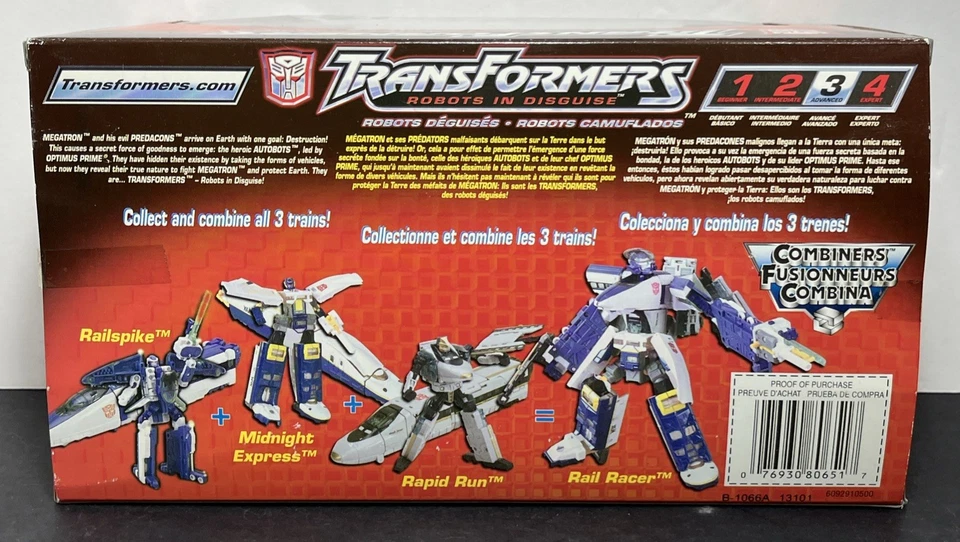 Transformers Robots In Disguise RID Midnight Express Train Hasbro 2001 Nuevo en Paquete Foto 3 de 4
