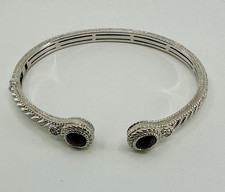 Judith Ripka 925 Silver Vintage Roped Hinged ...