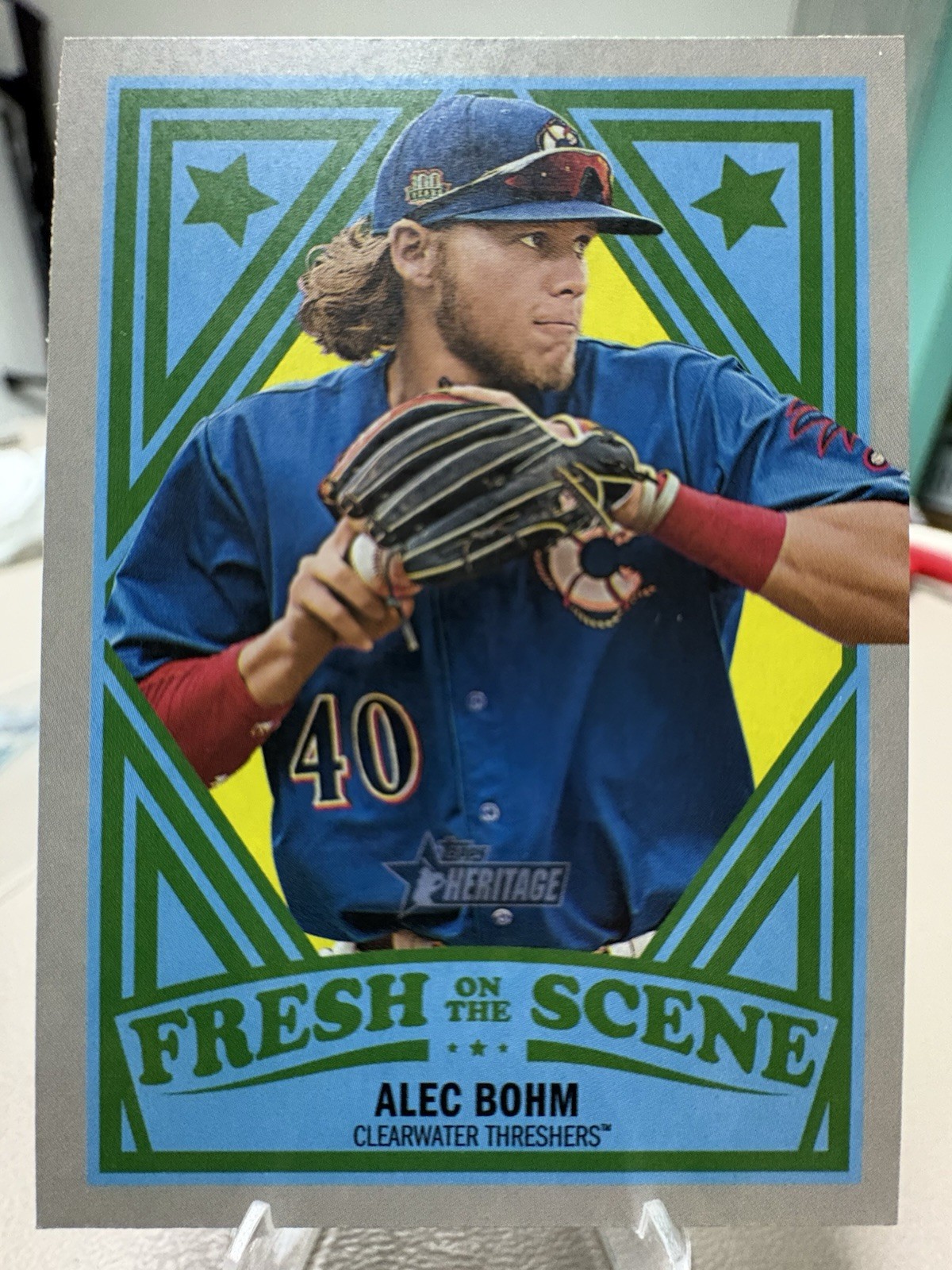 2019 Topps Heritage Minors Fresh On The Scene Alec Bohm FOS-29 Phillies Prospect