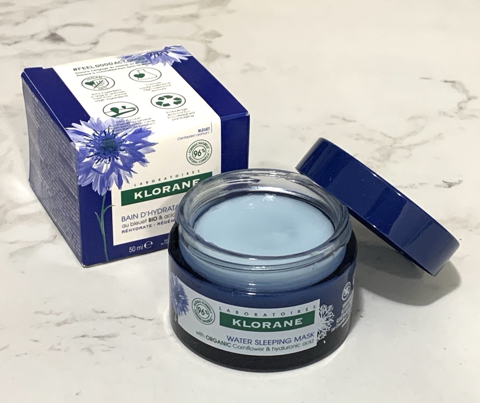 Klorane Water Sleeping Mask, 1.6 oz - Revitalizing Rehydrates Replumps NIB