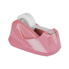 Premium Desktop Tape Dispenser, Plastic, Non-Skid Base (Heavy Duty) (Pink Color)