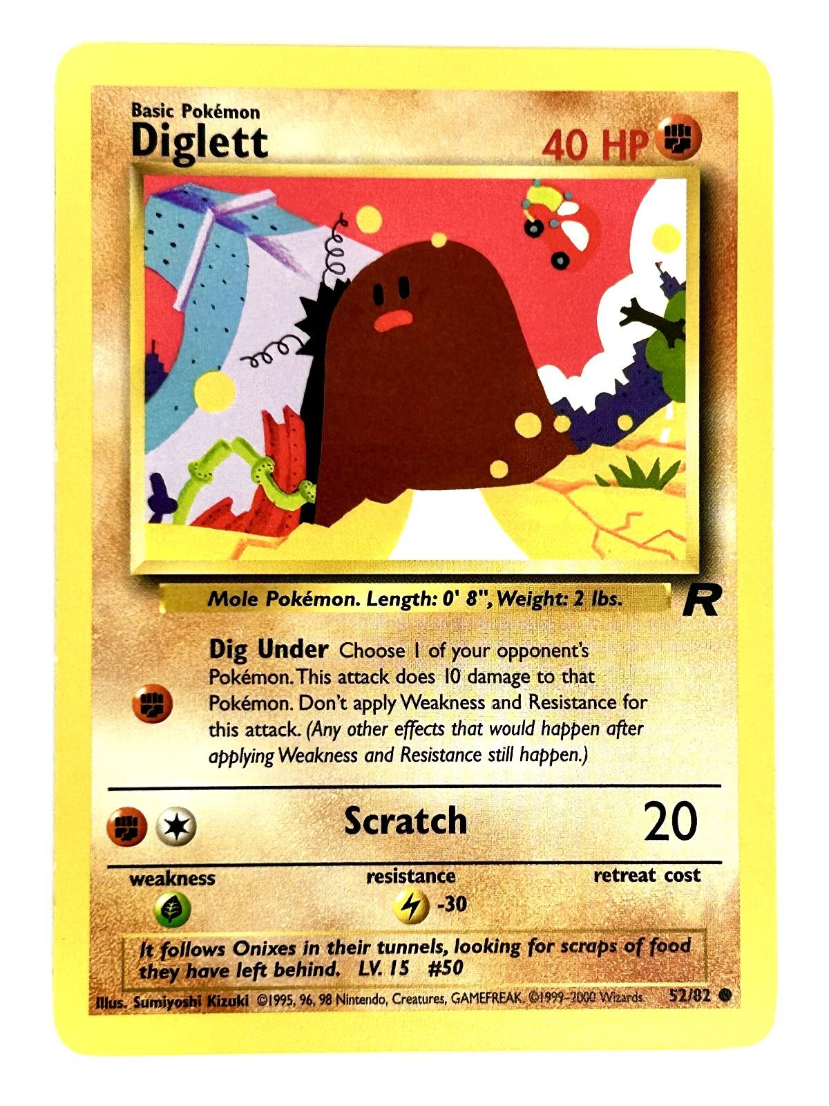 Diglett 52/82 Common Team Rocket Pokemon Unlimited Near Mint
