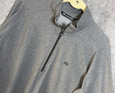 Travis Mathew 1/4 Zip Pullover Shirt Mens Sz L Gray Golf Stretch Performance