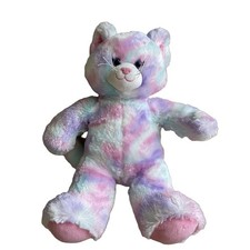 Build A Bear Plush Pastel Swirl Tie Dye Kitty Cat Pink Purple Blue BABW