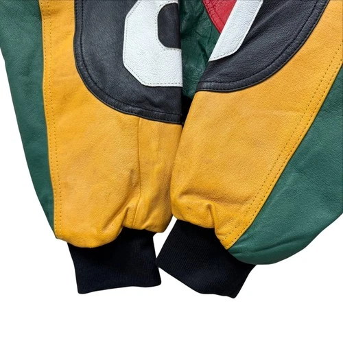 VTG 90s HARAJUKU MOTHER 8 BALL COLORBLOCK LEATHER HOODIE JACKET SIZE M image 10