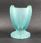 Boyd's Crystal Art Glass HEART TOOTHPICK HOLDER Blue Satin Teal Glows NOS — photo 5