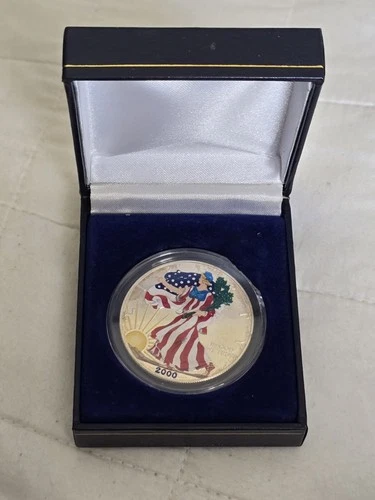 2000 American Silver Eagle Dollar – Full-Color Walking Liberty – .999 Fine