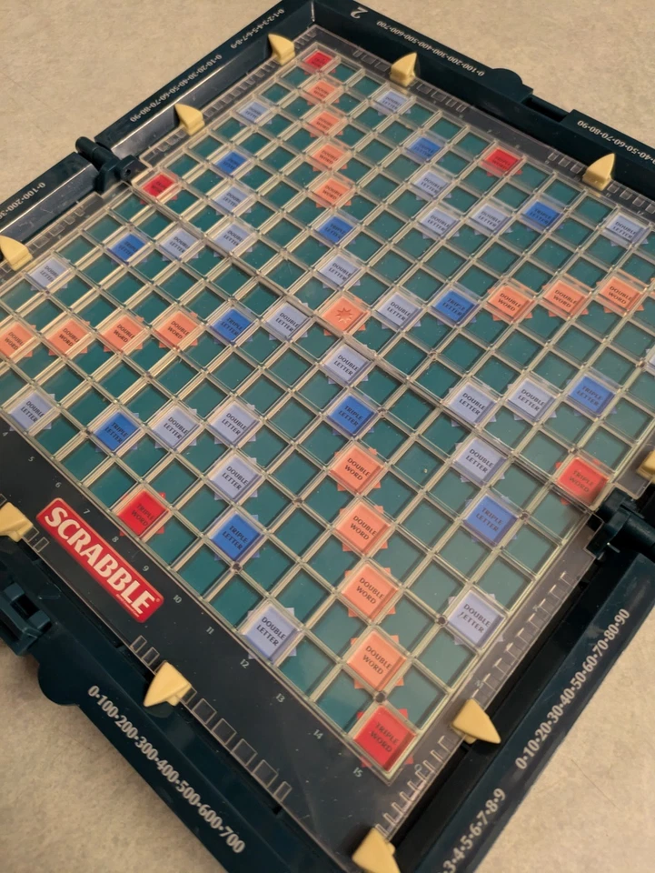 Travel Scrabble Board Game Mattel Hard Case Clip On Tiles 24 x 13cm Superb - Image 3 of 4