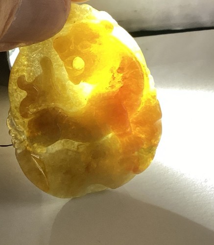 Brown 1 Sided Jadeite Lion Translucent Pendant - Picture 9 of 12