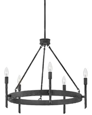 Hinkley Lighting 3675 Tress 5 Light 25"W Taper Candle Chandelier - Forged Iron