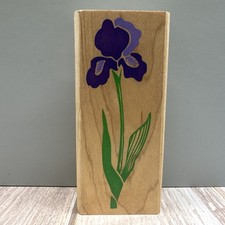 Rubber Stampede- Posh Impressions Iris Flower Wood Mounted stamp Floral