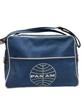 Vintage Original Pan Am Airline Carry-On Shoulder Tote Bag with White Logo Rare