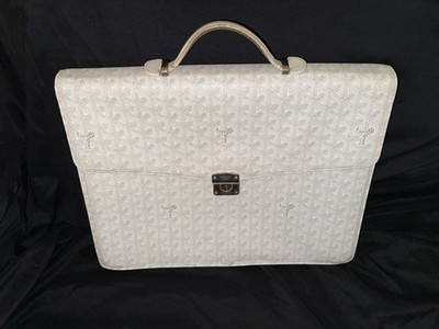 Goyard Serviette Chypre Briefcase, WHITE Coated Canvas
