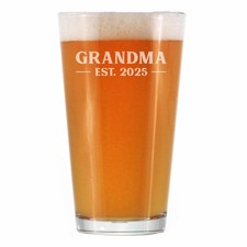 Grandma Est 2025 - New Grandmother Pint Glass Gift for First Time Grandparent...