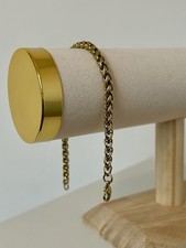 9ct Gold Filled Braided Chain Bracelet - 21cm Long x 4mm Wide - Unisex Style