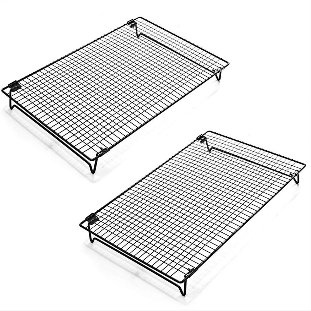 2-Piece Cooling Rack with Collapsible Folding Legs - for Cooking, Roasting, Dryi