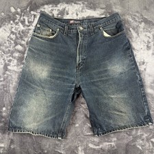 Vintage 90s Faded Glory Denim Shorts Size 36 Dark Blue Medium Wash Jorts