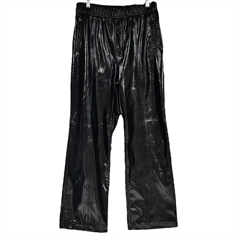 Pantalones BLANKNYC NUEVOS CON ETIQUETAS Negro Brillante Vegano Charol Pull-On Cintura Elástica Talla XL Foto 3 de 4