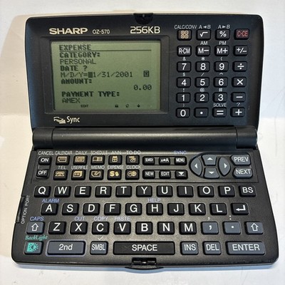 Sharp Wizard OZ-570 Pocket Organizer Phone Book Calculator Date Schedule Tested 