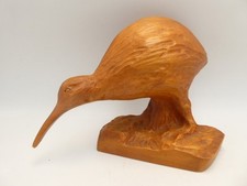 VINTAGE NEW ZEALAND KAURI PINE MAORI CARVED TIMBER STATUE SIGNED MK