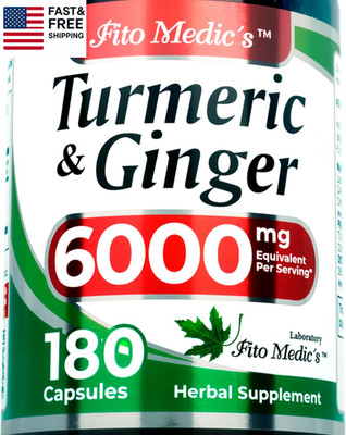 Lab | Turmeric and Ginger Supplement | 6000 Mg | 180 Caps S.