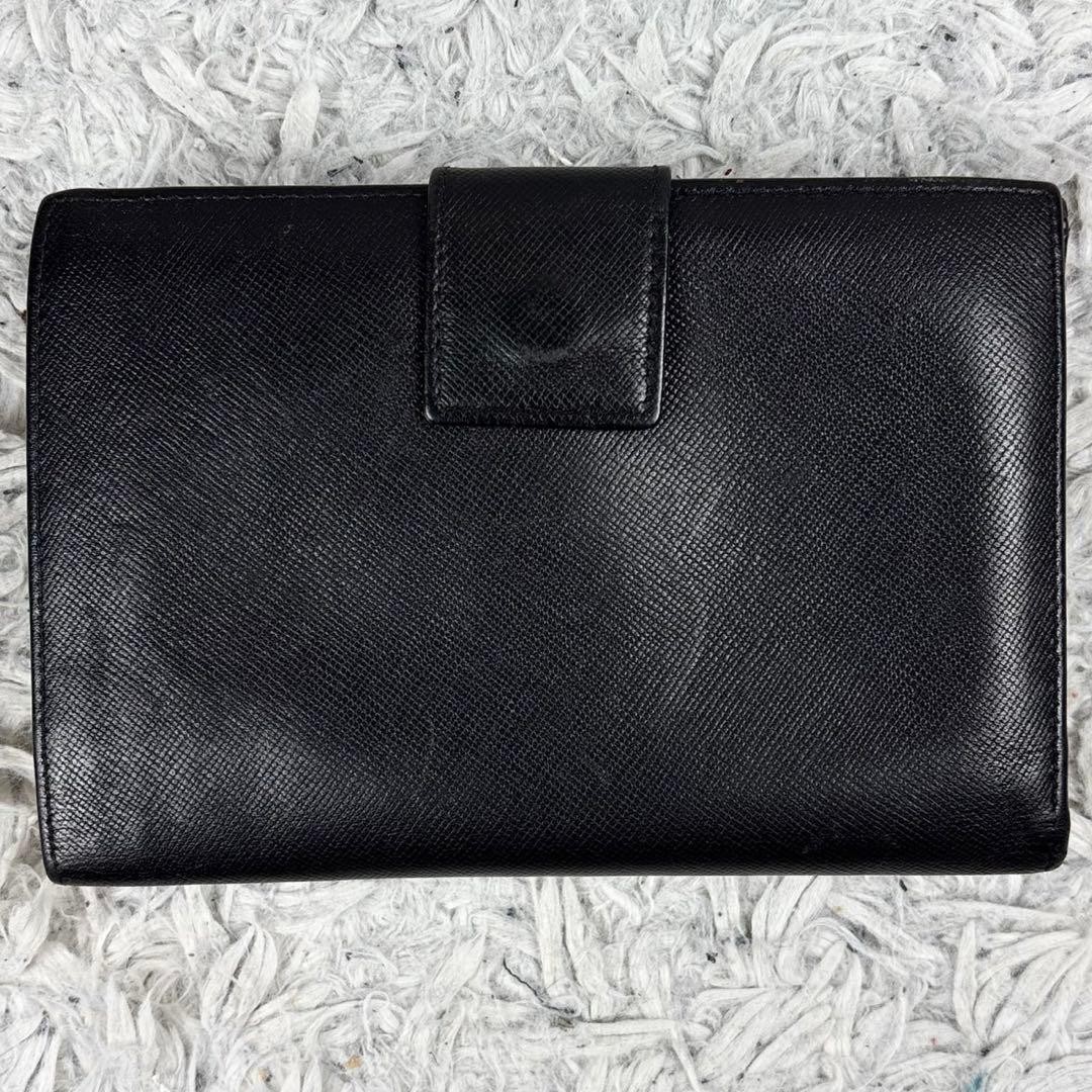 PRADA Saffiano Leather Compact Bifold Wallet Triangle Logo Black 4.3x6.3x0.8" thumbnail 2