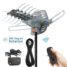480 Miles HDTV Outdoor TV Antenna Motorized Amplified 1080P 4K 360° Rotation New
