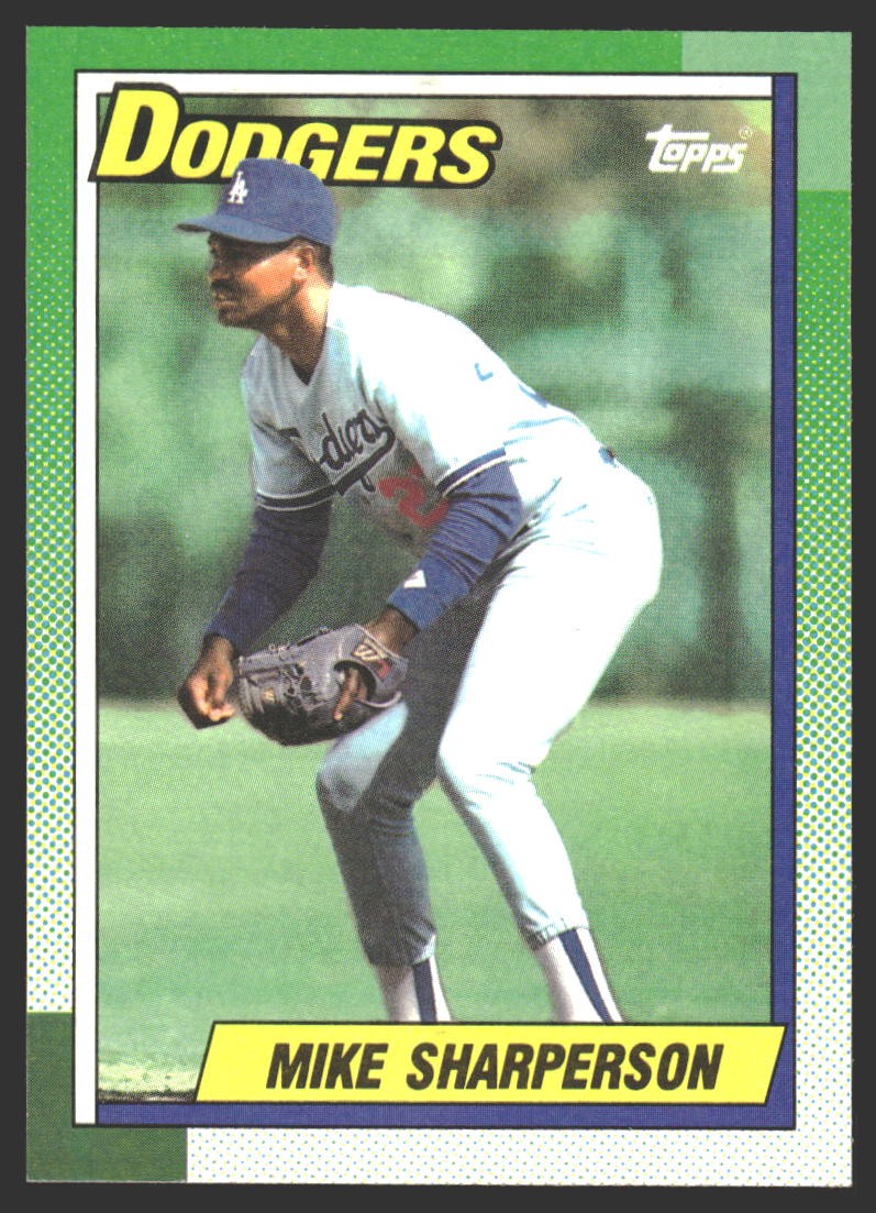 Mike Sharperson #117 1990 Topps Los Angeles Dodgers