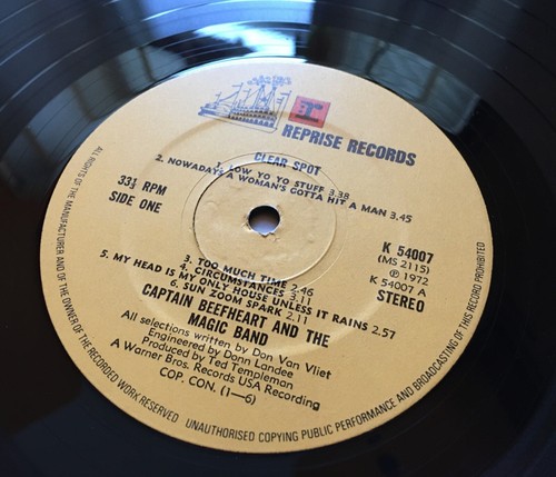 CAPTAIN BEEFHEART CLEAR SPOT LP 1972 UK REPRISE K54007 A1B1 *READ CAREFULLY* - Foto 2 di 11