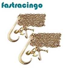 Tow Chain J-Hooks V-Chain Flatbed Truck Rollback Wrecker Carrier 5/16"X10' G70