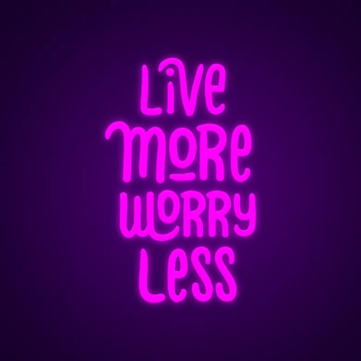 20''x12.6'' Live More Worry Less Flex LED Neon Sign Light Party Gift Poster Décor