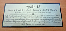 APOLLO 13 Plakette Jim Lovell - John Swigert ...