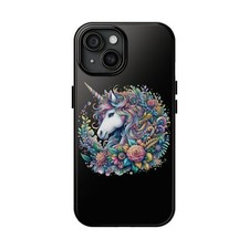Whimsical Unicorn Tough Phone Cases  Floral Phone Protectors, Cute Gifts for