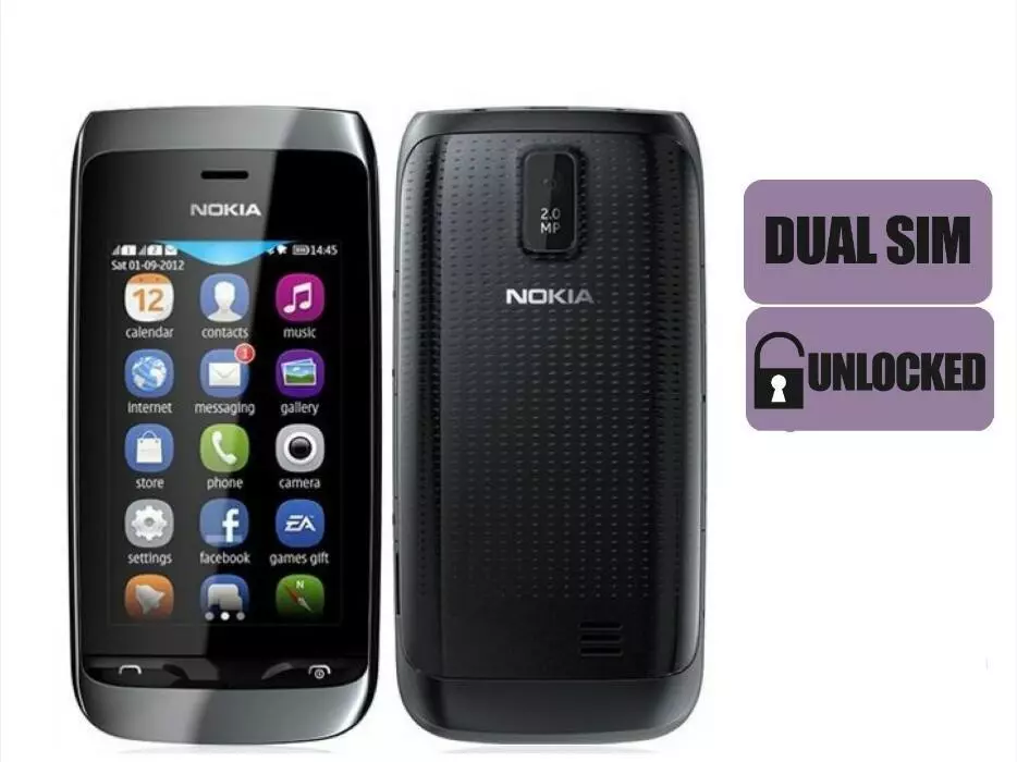 Original Nokia asha 308 Dual SIM touch screen 2MP Bluetooth FM MP4 Player  3.0 in | eBay