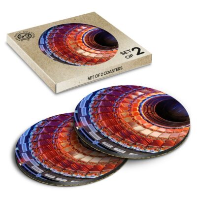 2 x Box Runde Untersetzer - Hadron Collider Wissenschaft Physik #8908