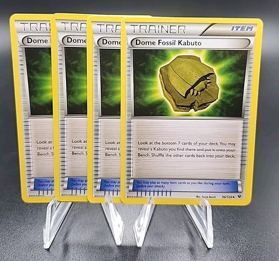 X4 Dome Fossil Kabuto 96/124 XY Fates Collide Pokemon Card Trainer Playset