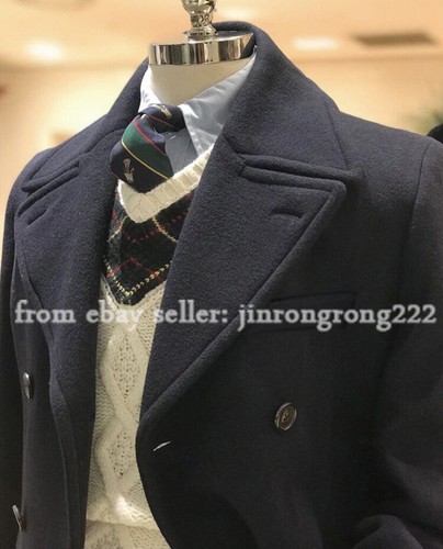 Thickened Polo Coat Vintage English Mid-length Woolen Coat For Men - Picture 3 of 8