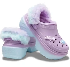 New Aespa X Crocs Stomp Lined Pink Clog Sandals M9/W11 Ningning Photo Card