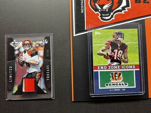 CINCINNATI BENGALS NFL 1/1 SPORTS Memorabilia Shadow Box Andy Dalton A.J. Green - Picture 2 of 8