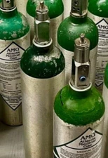 MEDICAL OXYGEN CYLINDER M6-B (LOT-4) PORTABLE EMPTY"OUT OF TEST"POST VALVE ALUM