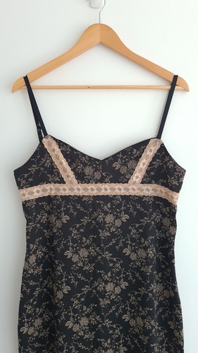 Kookai Vintage 90's Floral Lace Fitted Dress Adjustable Straps - Size 40 UK 12 - Picture 2 of 15